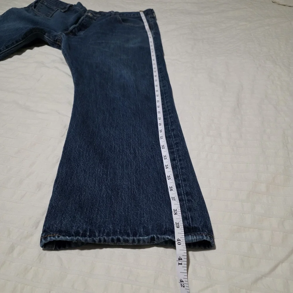 Levis 501 Jeans Mens 42x30 Blue Denim Button Fly Straight Leg Classic Fit Dark‎